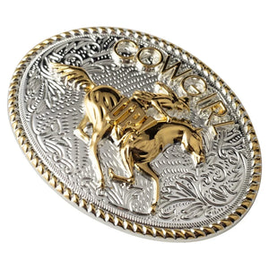 Bältesspänne cowgirl up western stil med guld och silver