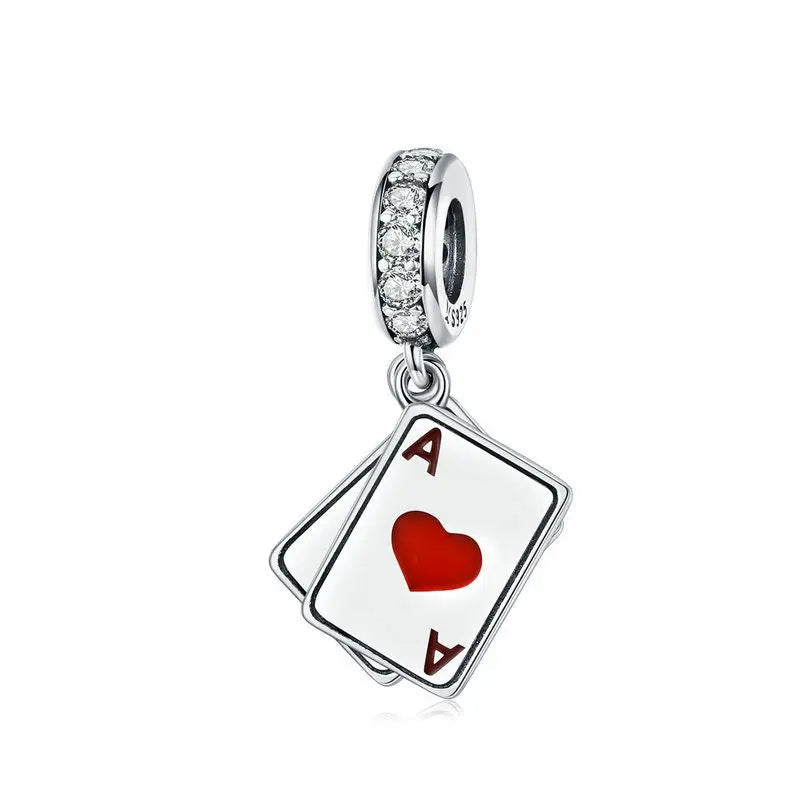 Silver Playing Card Charm