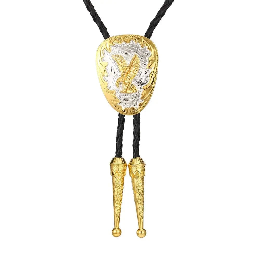Bolo tie i guld med örnmotiv Silver och guld