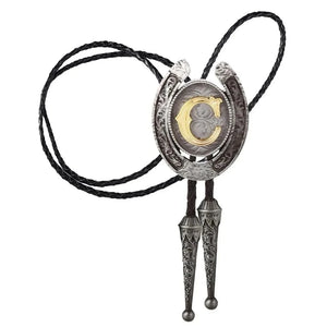 Bolo tie med bokstavsemblem A–Z Silver C