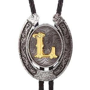 Bolo tie med bokstavsemblem A–Z Silver L
