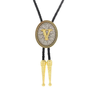 Bolo tie med initial A–Z i tvåtonad metall V