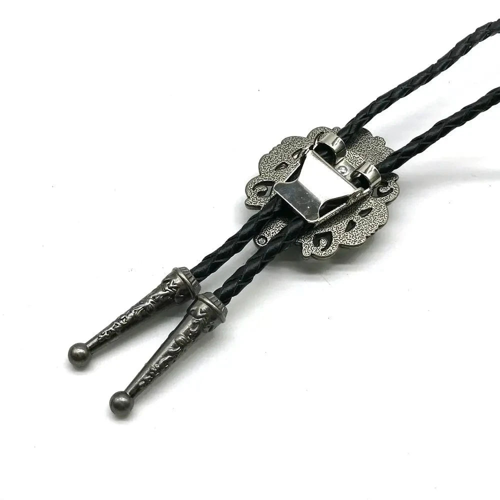 Bolo tie med svart sten och antiksilverdetaljer Svart