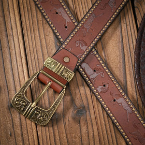 Cowboybälte Antik Mässingsspänne