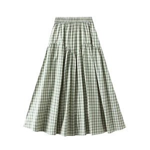 Gingham kjol Grön / One Size