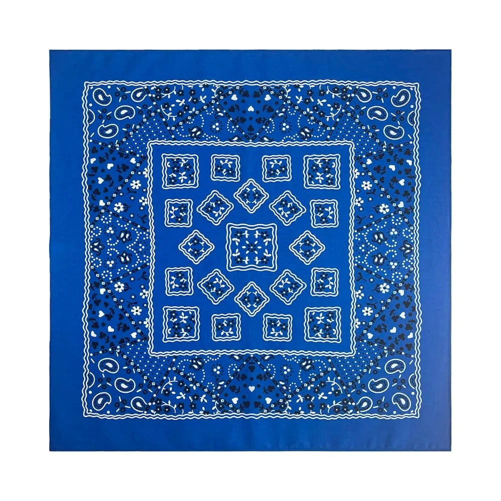 Kungsblå Bandana med Lapptäckesmönster Kungsblå
