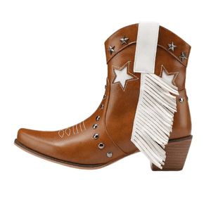 Låga Cowboyboots med Fransar och Stjärnor