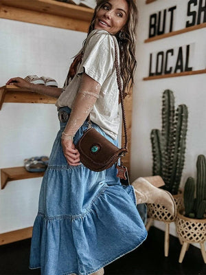 Lång jeanskjol dam