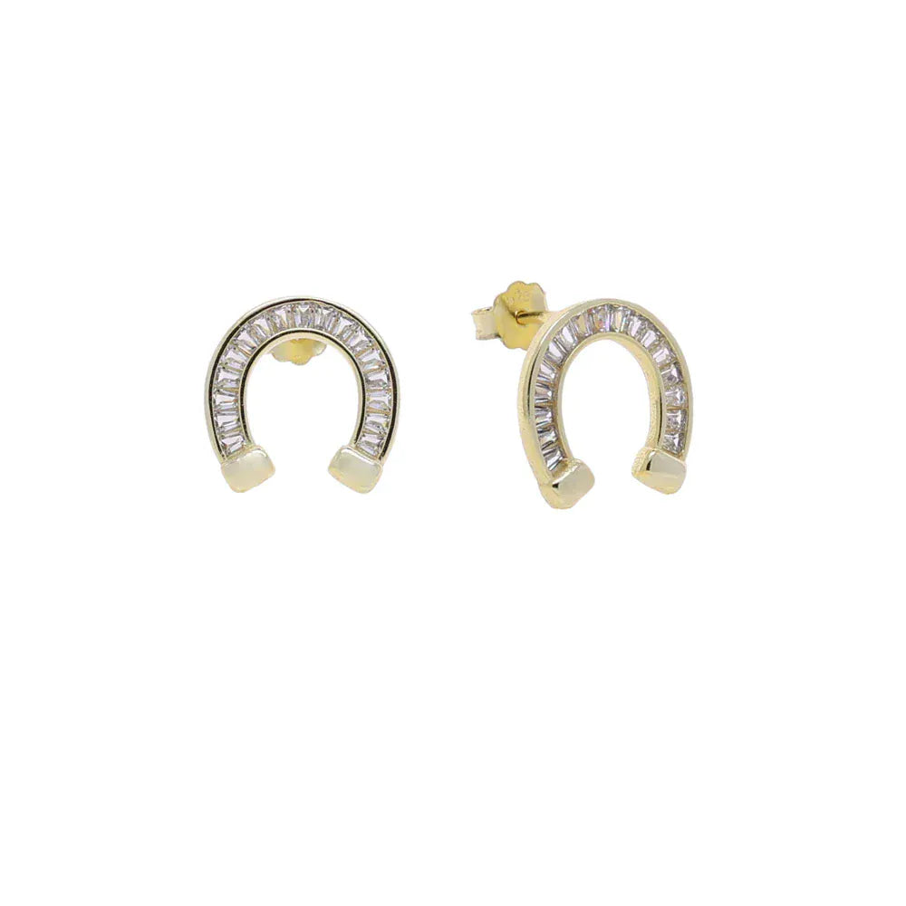 925 Silver Horseshoe Stud Earrings