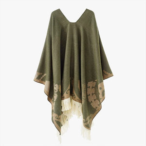 Poncho jacka dam Olivgrön / One Size