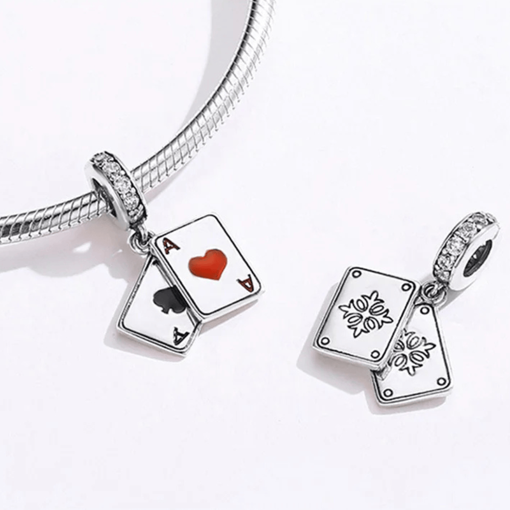 Silver Playing Card Charm