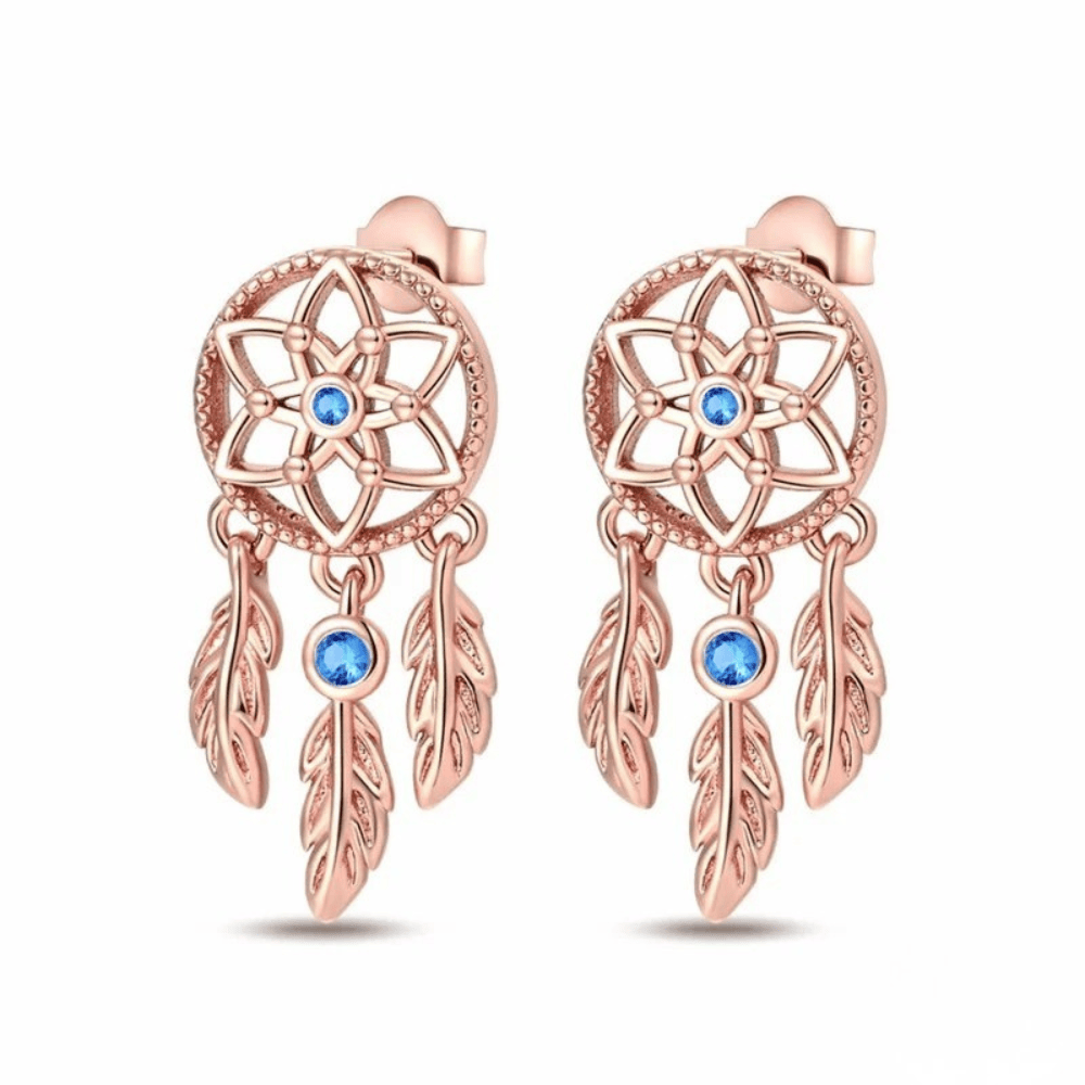 Rose Dreamcatcher Sterling Silver Earrings