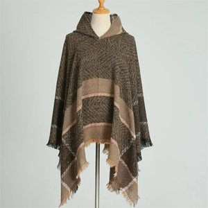 Varm poncho dam Brun / One Size
