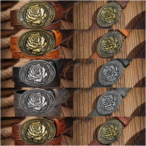 Westernbälte med rosenspänne