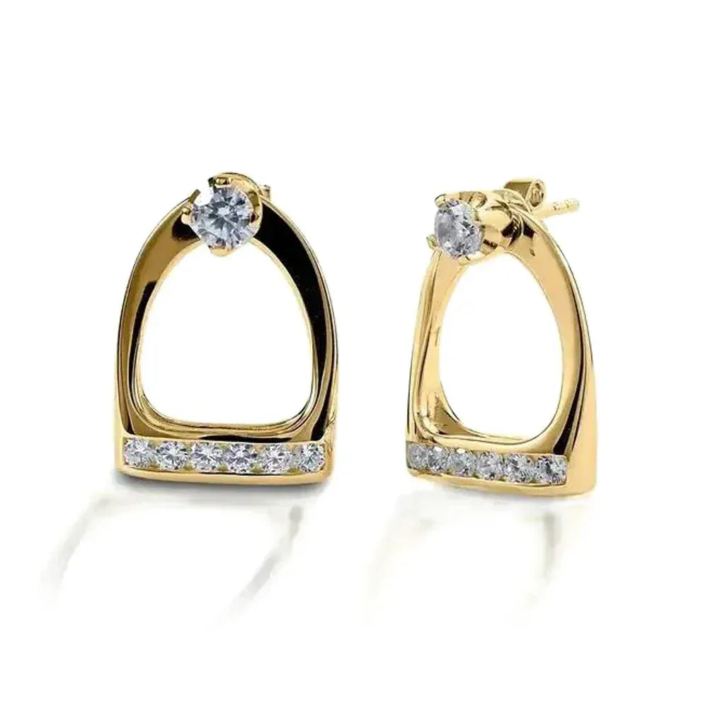 100% 925 Sterling Silver Bling Equestrian Horse Jewelry Micro Pave CZ Snaffle Bit 2025 New Charm Earring