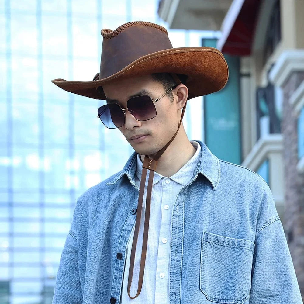 Äkta Läder Cowboyhatt