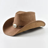 Äkta Läder Cowboyhatt Män khaki / One Size