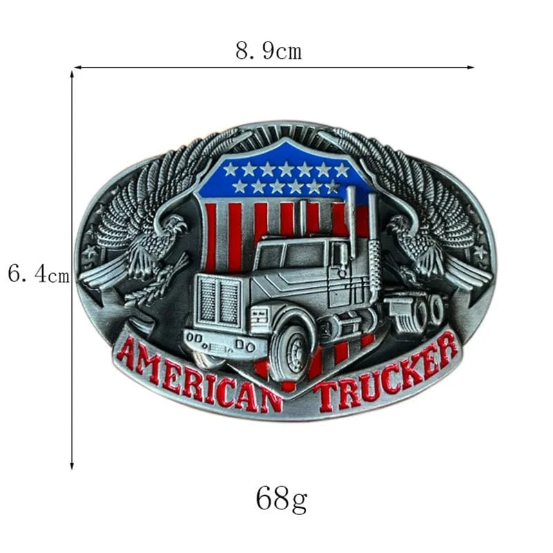 Bältespänne lastbil örn USA trucker patriot Silver