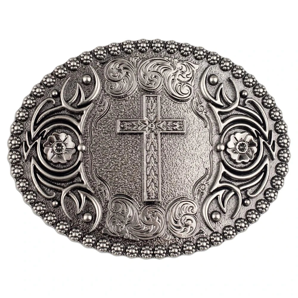 Bältespänne med kors och ornament i westernstil C sliver