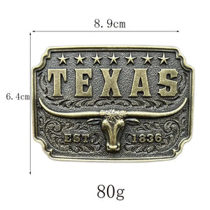 Bältespänne Texas med tjurskalle och stjärnor