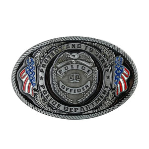 Bältesspänne polis märkesdesign amerikansk stil Silver