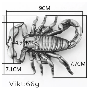 Bältesspänne Skorpion i metall Silver