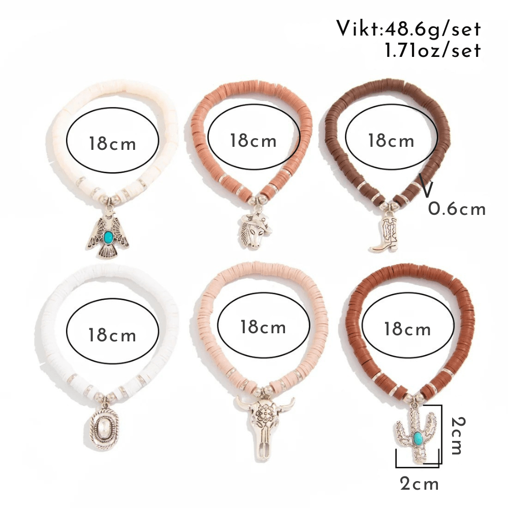 Boho Armband med Western Berlocker