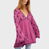 Boho klänning RosaRöd / S