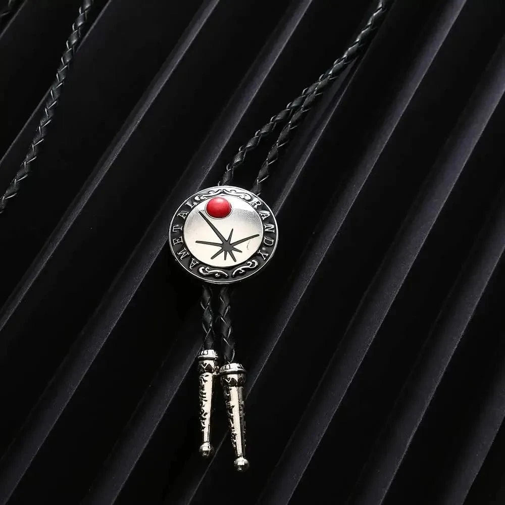 Bolo tie i rund form med stjärnmotiv