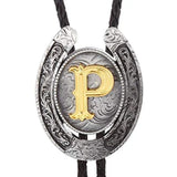 Bolo tie med bokstavsemblem A–Z Silver P