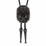 Bolo tie med korslagda revolvrar i metall Antiksilver