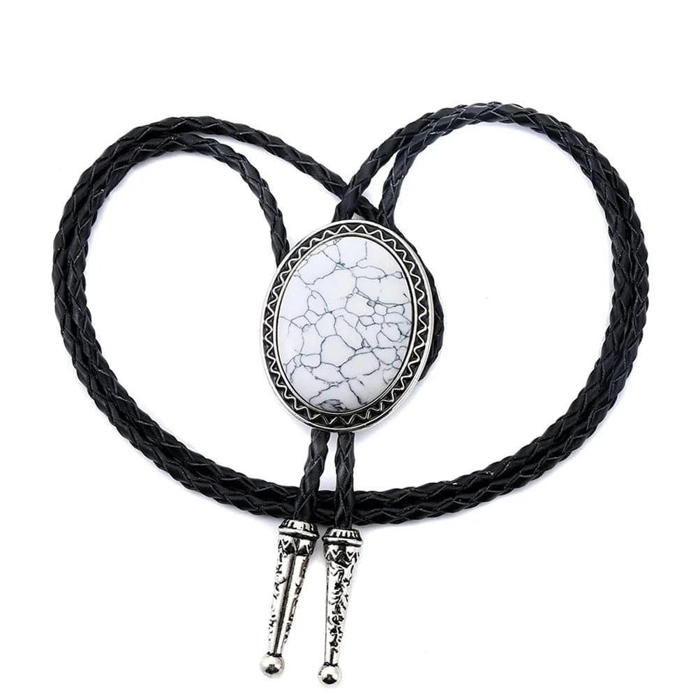 Bolo tie med oval ädelstensimitation