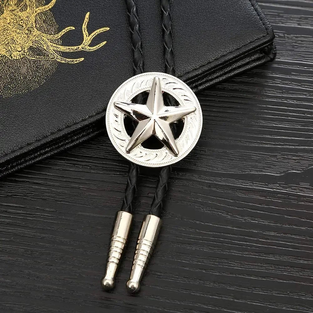 Bolo tie med pentagram i silver