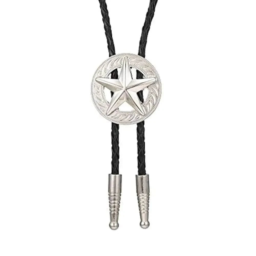Bolo tie med pentagram i silver Silver