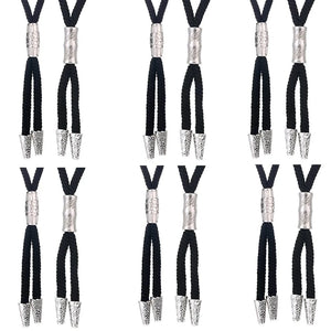 Bolo tie med silverfäste och svart nylonrep Svart silver  6st mixartikel