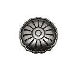 Concho i antiksilver med dekorativa motiv Silverblomma / 10st