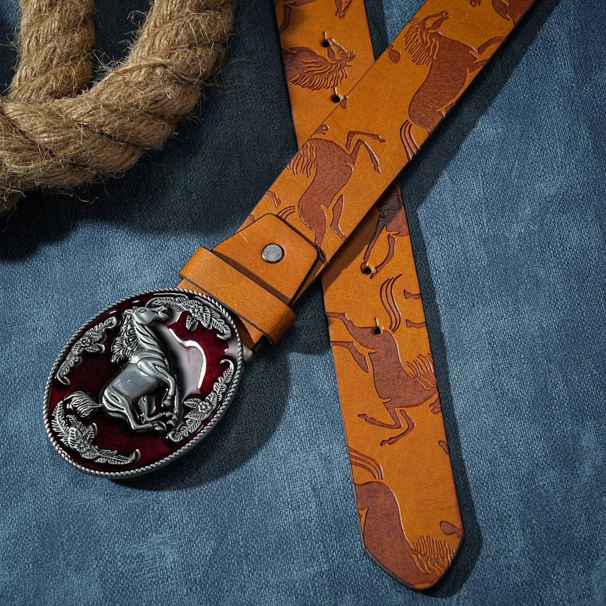 Cowboybälte galopperande hästspänne