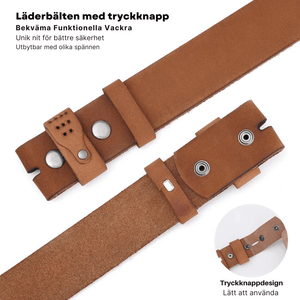 Cowboybälte i äkta läder utan spänne för herr