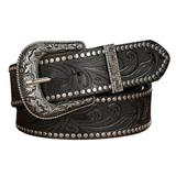 Cowboybälte med Antiksilver Spänne Svart / 120cm