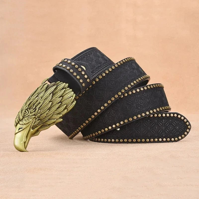 Cowboybälte med Örnbuckles i Guld