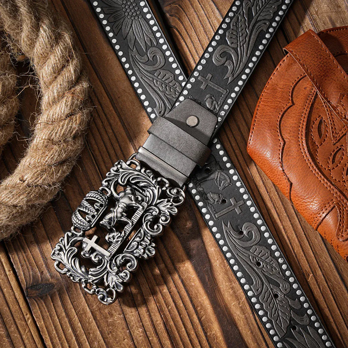 Cowboybälte med reliefspänne