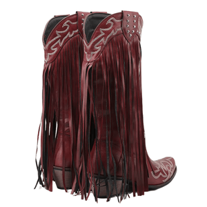 Cowboyboots med fransar och broderi i västernstil