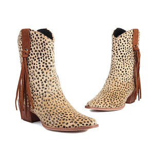 Cowboyboots med tryckt mönster