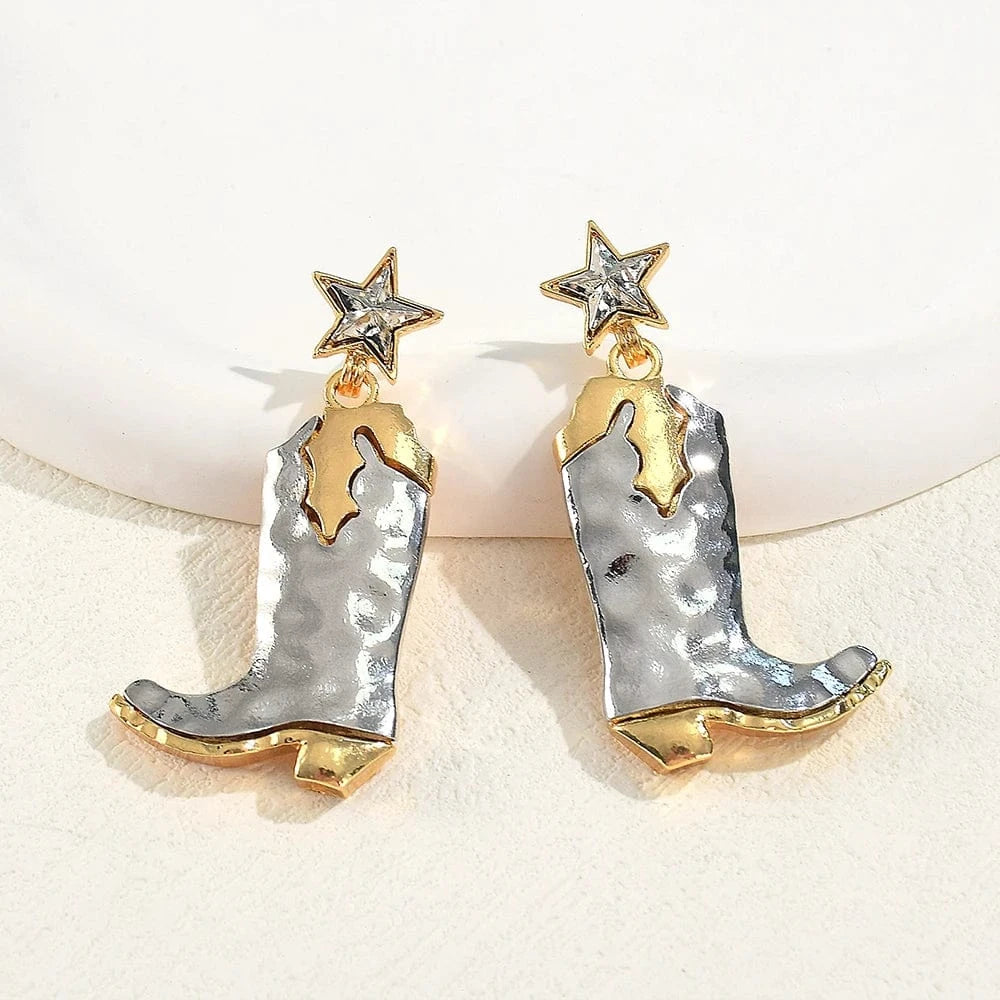 Cowboyboots örhängen Guld och silver