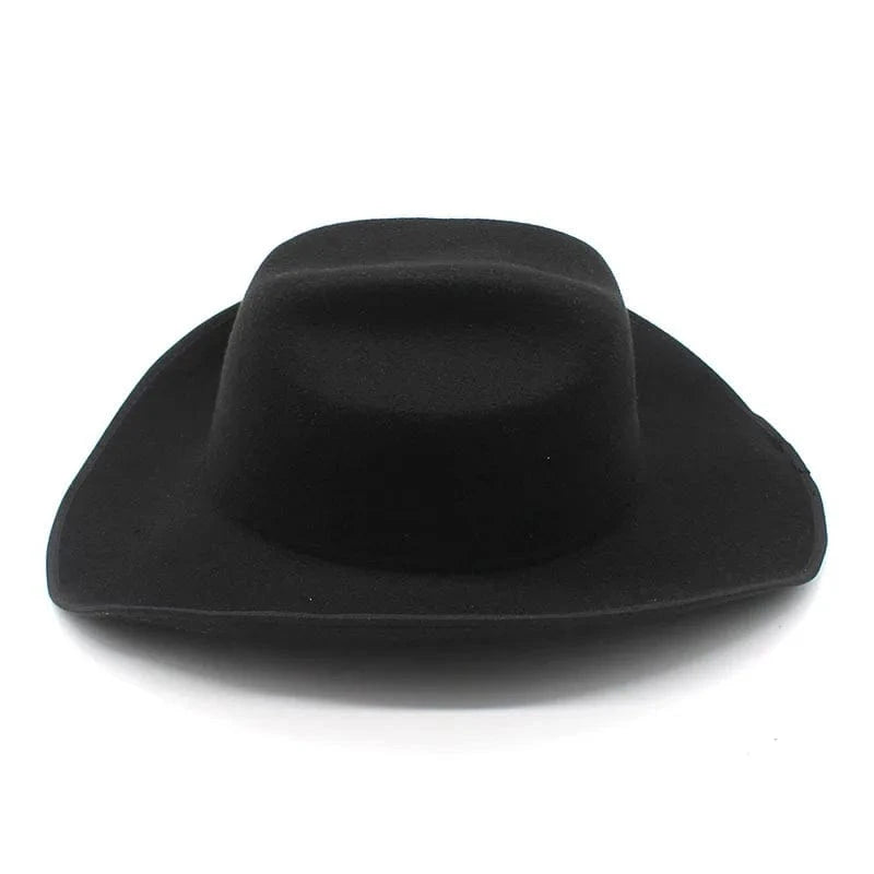 Cowboyhatt i mjuk filt med turkos pärldetalj