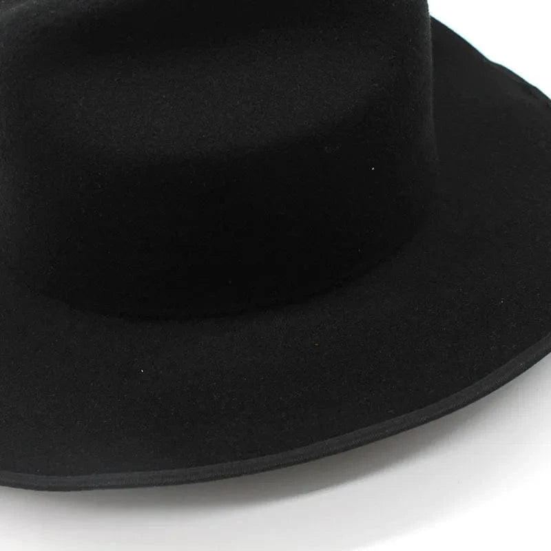 Cowboyhatt i mjuk filt med turkos pärldetalj