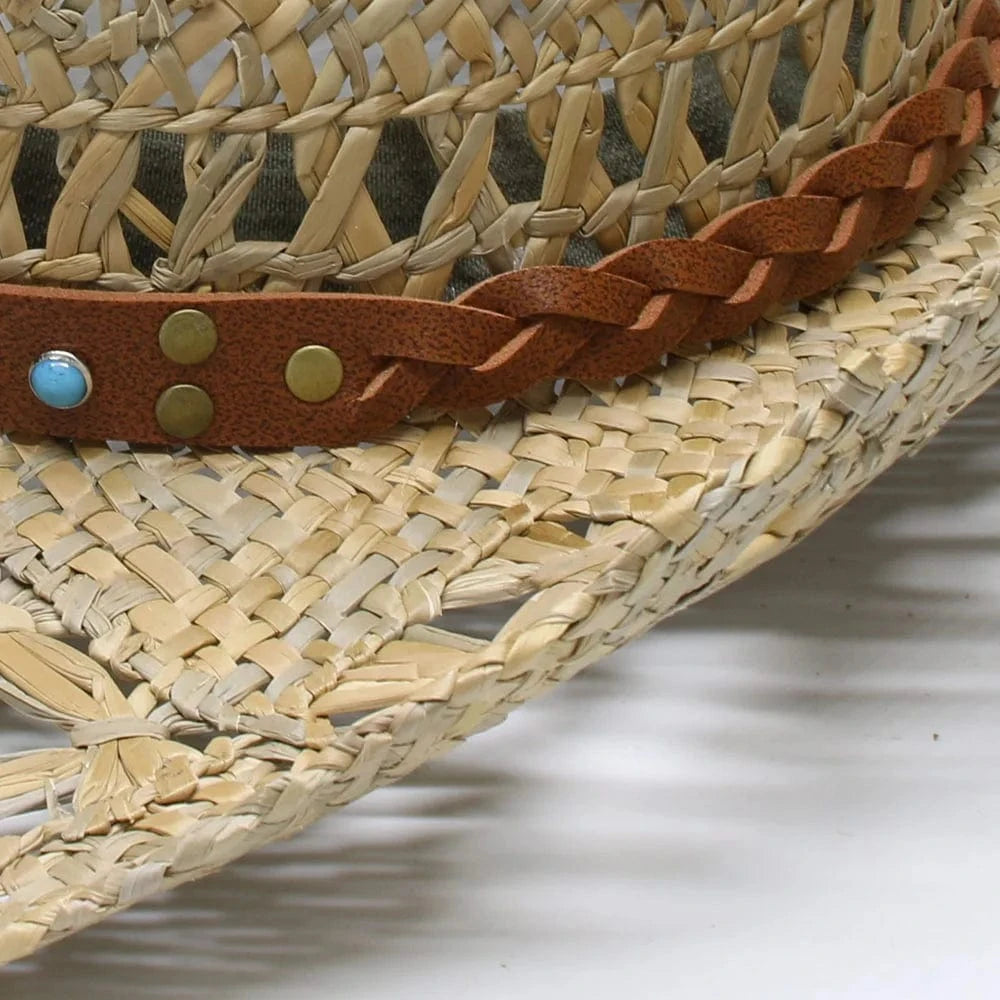 Cowboyhatt i strå Halmbeige