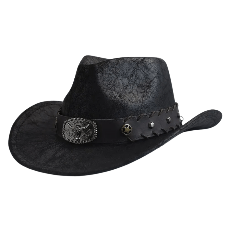 Cowboyhatt Retrostil Svart / One Size