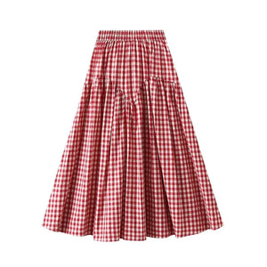Gingham kjol Röd / One Size