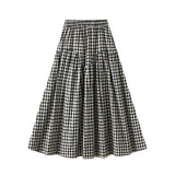 Gingham kjol Svart / One Size